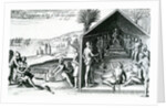 The king receiving European visitors, Cape Lopez, Gabon, Africa, 16th century by Theodor de Bry