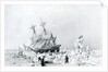 HMS Terror held on ice, 1836 by English School
