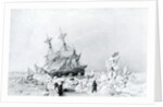 HMS Terror held on ice, 1836 by English School