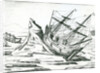 Sailing ship stranded on Iceberg by Theodor de Bry