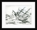 Sailing ship stranded on Iceberg by Theodor de Bry