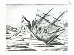 Sailing ship stranded on Iceberg by Theodor de Bry