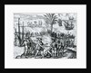 Francisco de Bobadilla arriving as Governor and arresting Christopher Columbus in Hispaniola, 1500, 1590 by Theodor de Bry