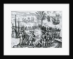 Francisco de Bobadilla arriving as Governor and arresting Christopher Columbus in Hispaniola, 1500, 1590 by Theodor de Bry