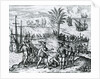 Francisco de Bobadilla arriving as Governor and arresting Christopher Columbus in Hispaniola, 1500, 1590 by Theodor de Bry