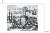 Francisco de Bobadilla arriving as Governor and arresting Christopher Columbus in Hispaniola, 1500, 1590 by Theodor de Bry