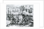 Francisco de Bobadilla arriving as Governor and arresting Christopher Columbus in Hispaniola, 1500, 1590 by Theodor de Bry