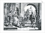 Christopher Columbus presenting an account of his discovery of America to the King and Queen of Spain by Charles Grignion