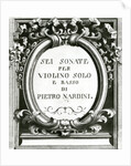 Music cover sheet for violin by Pietro Nardini by Anonymous Anonymous