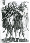 The Brass Players from the series 'The Great Wedding Dances' 1538 by Heinrich Aldegrever