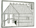 An Indian Habitation from 'la Historia general de las Indias' 1547 by Christopher Columbus