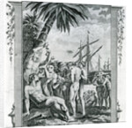 The First Interview of Christopher Columbus with the Natives of America, 1777 by British School