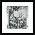 The First Interview of Christopher Columbus with the Natives of America, 1777 by British School