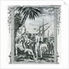 The First Interview of Christopher Columbus with the Natives of America, 1777 by British School
