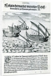 Four Sailing Boats from 'India Orientalis', 1598 by Theodor de Bry