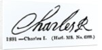 Signature of King Charles I by (after) English School