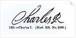 Signature of King Charles I by (after) English School