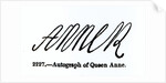 Reproduction of the signature of Queen Anne by Anonymous