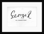 Reproduction of the signature of George I by Anonymous