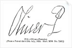 Signature of Oliver Cromwell Lord Protector by English School