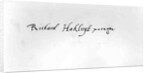 Signature of Richard Hakluyt by Anonymous