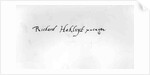 Signature of Richard Hakluyt by Anonymous