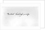 Signature of Richard Hakluyt by Anonymous