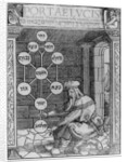 Jewish Cabbalist Holding a Sephirot copy of an illustration from 'Portae Lucis' by Paul Ricius, Augsburg 1516, used in a 'History of Magic'. by German School
