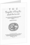Frontispiece for 'The Tragedy of King Richard the Second', by William Shakespeare, 1598 by English School