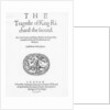 Frontispiece for 'The Tragedy of King Richard the Second', by William Shakespeare, 1598 by English School