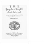 Frontispiece for 'The Tragedy of King Richard the Second', by William Shakespeare, 1598 by English School