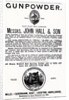 Advertisement for Gunpowder by Messrs. John Hall & Son by English School