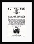 Advertisement for Gunpowder by Messrs. John Hall & Son by English School