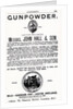 Advertisement for Gunpowder by Messrs. John Hall & Son by English School