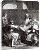 King John refusing to sign Magna Charta when first presented to him, 1215 by English School