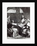 King John refusing to sign Magna Charta when first presented to him, 1215 by English School
