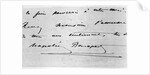 Handwriting and Signature of Napoleon Bonaparte by Anonymous