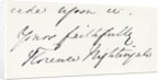 Signature of Florence Nightingale by Anonymous