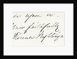 Signature of Florence Nightingale by Anonymous