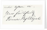 Signature of Florence Nightingale by Anonymous