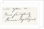 Signature of Florence Nightingale by Anonymous