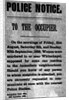 Police Notice to the Occupier Relating to Murders in Whitechapel, 30th September 1888 by English School