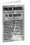 Police Notice to the Occupier Relating to Murders in Whitechapel, 30th September 1888 by English School
