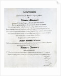 Partners agreement for Forbes & Company, Bombay, 1811 by Scottish School