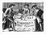 Advertisement for 'Knightly's Mild Virginia at Lambeth' by English School