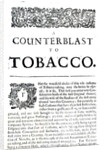 A Counterblast to Tobacco, a treatise written by James I of England published in an anti-smoking pamphlet, 1672 by English School
