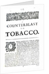 A Counterblast to Tobacco, a treatise written by James I of England published in an anti-smoking pamphlet, 1672 by English School