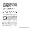 A Counterblast to Tobacco, a treatise written by James I of England published in an anti-smoking pamphlet, 1672 by English School