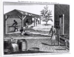 The Tobacco Manufactory in Different Branches, engraved for the Universal Magazine, 1750 by English School