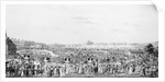 A Correct Representation of the Company Going to and Returning from his Majesty's Drawing Room at Buckingham Palace by English School